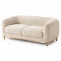 Divano a 2 posti in tessuto bouclé beige con base in metallo