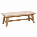 Panca in legno e travertino beige 130x40x45 cm