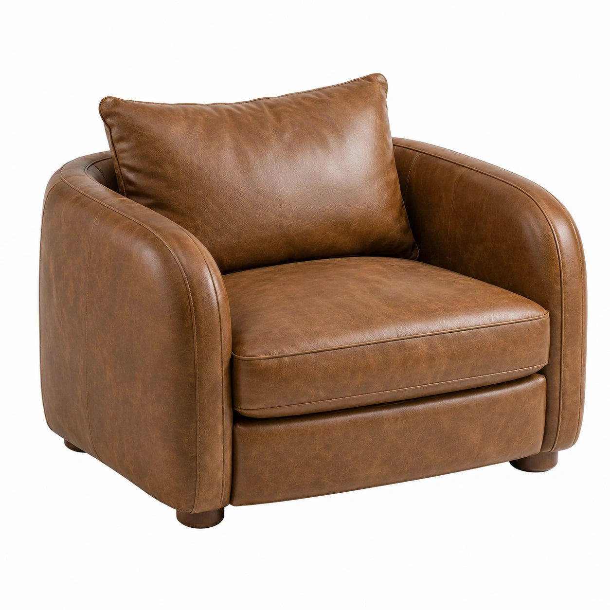 Poltrona in Pelle Sintetica Marrone 100x85x75 cm